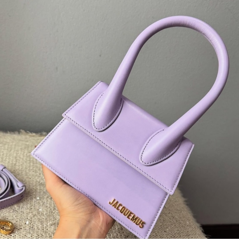Jacquemus Purple Mini Bag. Like new ! Still stickers on hardware! No strap! - Picture 4 of 7